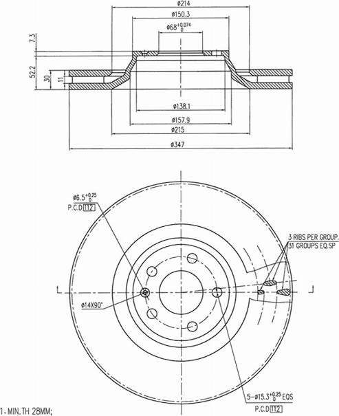 A.Z. Meisterteile AZMT-44-024-1143 - Disque de frein cwaw.fr