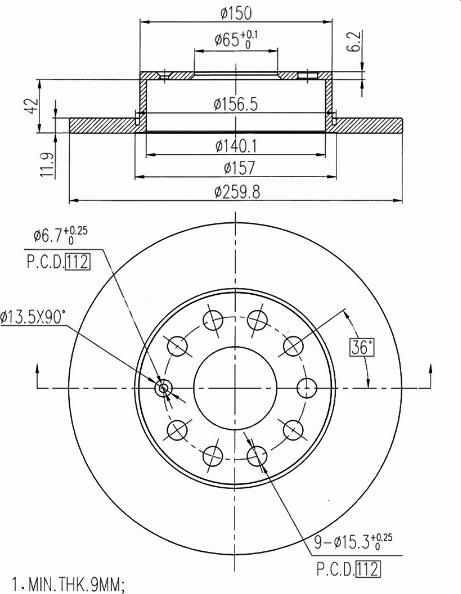 A.Z. Meisterteile AZMT-44-024-1167 - Disque de frein cwaw.fr