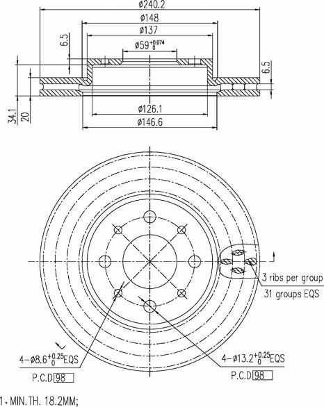 A.Z. Meisterteile AZMT-44-024-1109 - Disque de frein cwaw.fr