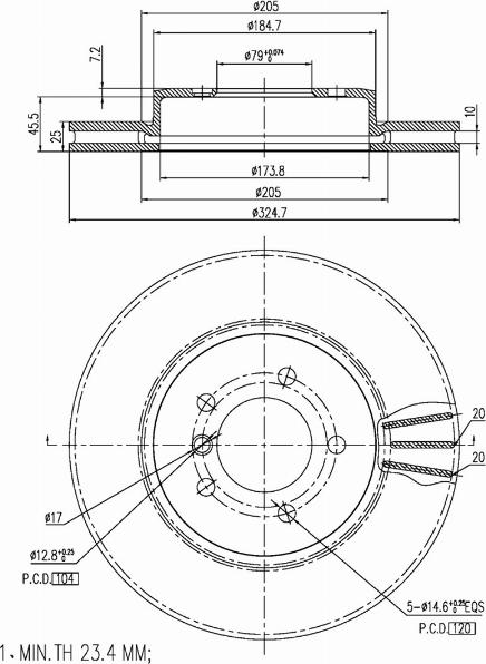 A.Z. Meisterteile AZMT-44-024-1104 - Disque de frein cwaw.fr