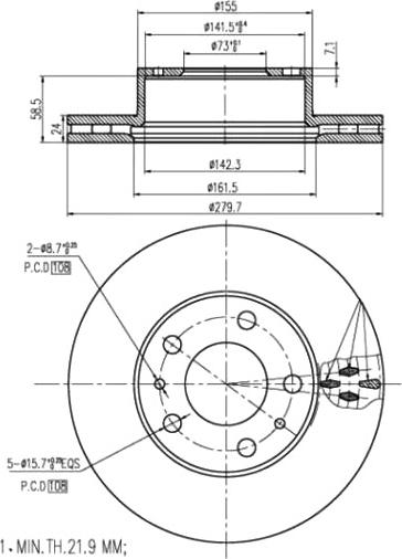 A.Z. Meisterteile AZMT-44-024-1101 - Disque de frein cwaw.fr