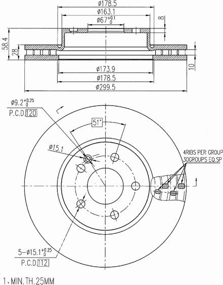 A.Z. Meisterteile AZMT-44-024-1116 - Disque de frein cwaw.fr