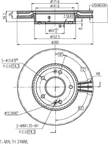 A.Z. Meisterteile AZMT-44-024-1184 - Disque de frein cwaw.fr