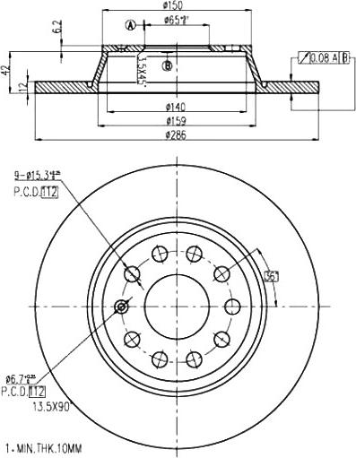 A.Z. Meisterteile AZMT-44-024-1188 - Disque de frein cwaw.fr