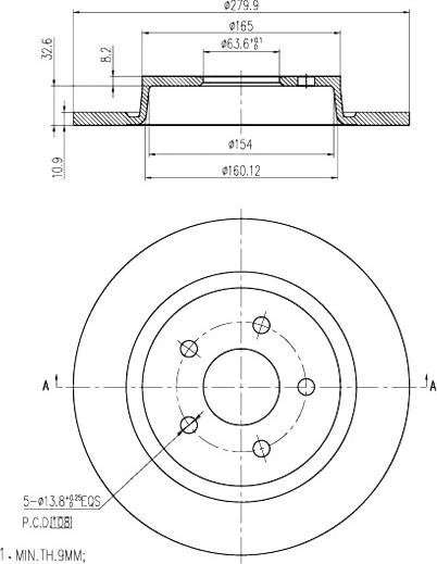 A.Z. Meisterteile AZMT-44-024-1135 - Disque de frein cwaw.fr