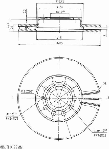 A.Z. Meisterteile AZMT-44-024-1125 - Disque de frein cwaw.fr