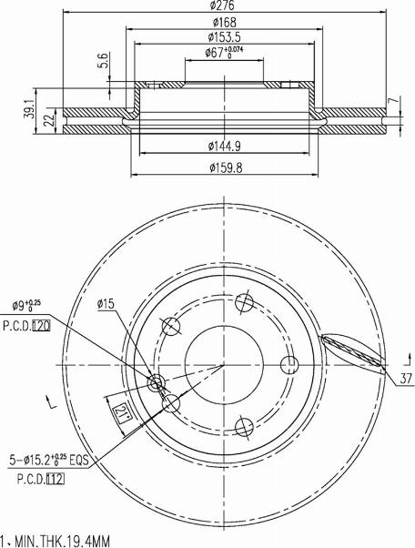 A.Z. Meisterteile AZMT-44-024-1128 - Disque de frein cwaw.fr