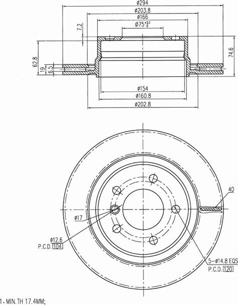 A.Z. Meisterteile AZMT-44-024-1174 - Disque de frein cwaw.fr