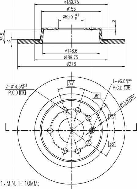 A.Z. Meisterteile AZMT-44-024-1176 - Disque de frein cwaw.fr