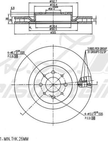 A.Z. Meisterteile AZMT-44-024-1899 - Disque de frein cwaw.fr