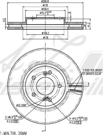 A.Z. Meisterteile AZMT-44-024-1890 - Disque de frein cwaw.fr