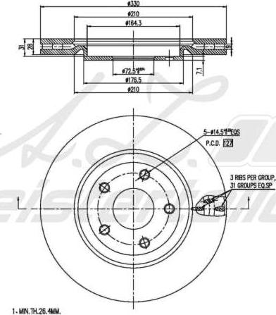 A.Z. Meisterteile AZMT-44-024-1850 - Disque de frein cwaw.fr