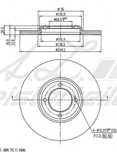 A.Z. Meisterteile AZMT-44-024-1810 - Disque de frein cwaw.fr