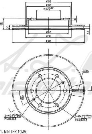 A.Z. Meisterteile AZMT-44-024-1837 - Disque de frein cwaw.fr