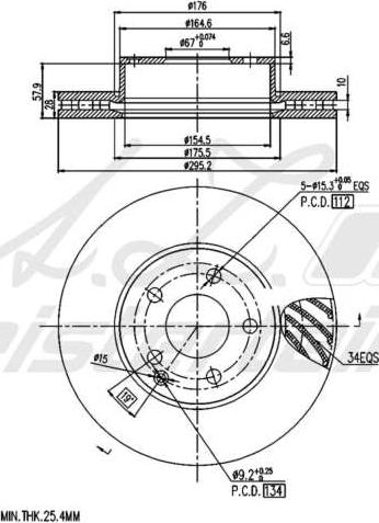 A.Z. Meisterteile AZMT-44-024-1875 - Disque de frein cwaw.fr