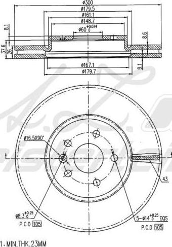 A.Z. Meisterteile AZMT-44-024-1870 - Disque de frein cwaw.fr