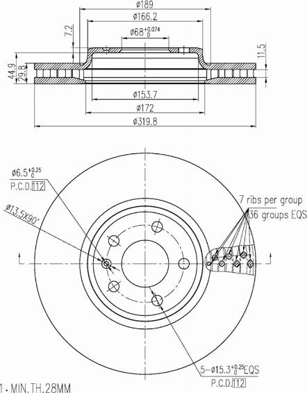 A.Z. Meisterteile AZMT-44-024-1340 - Disque de frein cwaw.fr