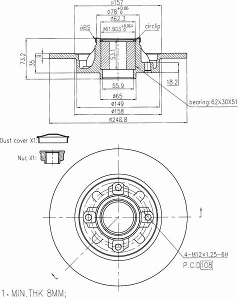 A.Z. Meisterteile AZMT-44-024-1352 - Disque de frein cwaw.fr