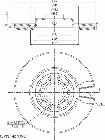 A.Z. Meisterteile AZMT-44-024-1360 - Disque de frein cwaw.fr