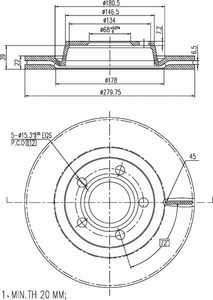 A.Z. Meisterteile AZMT-44-024-1361 - Disque de frein cwaw.fr