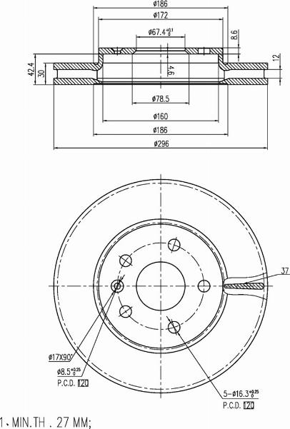 A.Z. Meisterteile AZMT-44-024-1368 - Disque de frein cwaw.fr