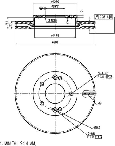 A.Z. Meisterteile AZMT-44-024-1315 - Disque de frein cwaw.fr