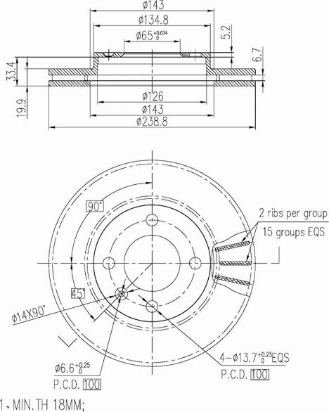 A.Z. Meisterteile AZMT-44-024-1381 - Disque de frein cwaw.fr