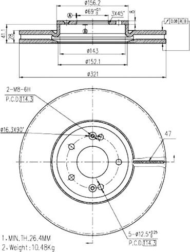 A.Z. Meisterteile AZMT-44-024-1323 - Disque de frein cwaw.fr