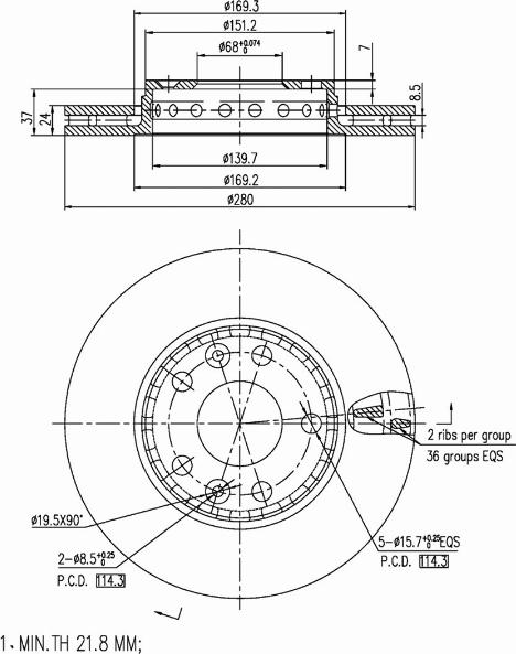 A.Z. Meisterteile AZMT-44-024-1373 - Disque de frein cwaw.fr