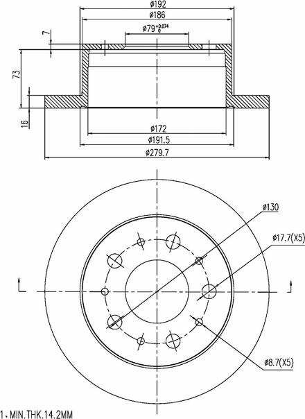 A.Z. Meisterteile AZMT-44-024-1290 - Disque de frein cwaw.fr