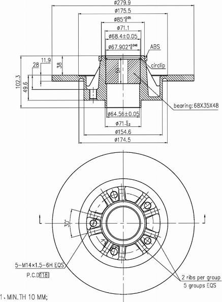 A.Z. Meisterteile AZMT-44-024-1248 - Disque de frein cwaw.fr