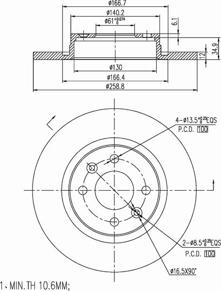 A.Z. Meisterteile AZMT-44-024-1250 - Disque de frein cwaw.fr