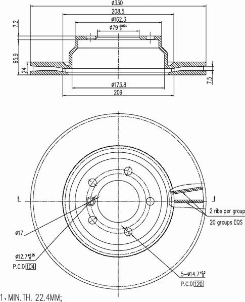 A.Z. Meisterteile AZMT-44-024-1265 - Disque de frein cwaw.fr