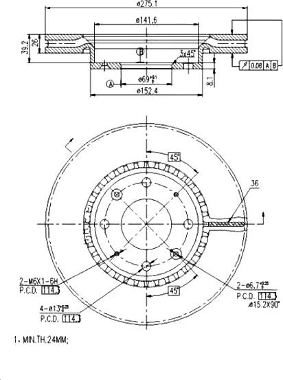 A.Z. Meisterteile AZMT-44-024-1261 - Disque de frein cwaw.fr