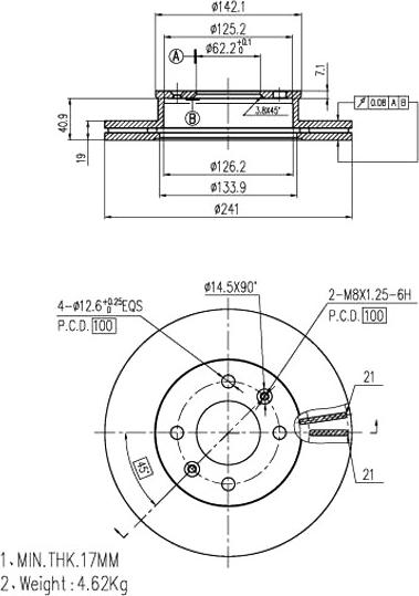 A.Z. Meisterteile AZMT-44-024-1262 - Disque de frein cwaw.fr