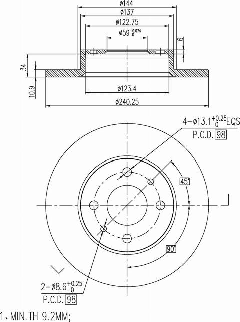 A.Z. Meisterteile AZMT-44-024-1212 - Disque de frein cwaw.fr