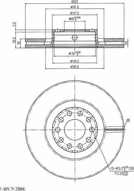 A.Z. Meisterteile AZMT-44-024-1284 - Disque de frein cwaw.fr