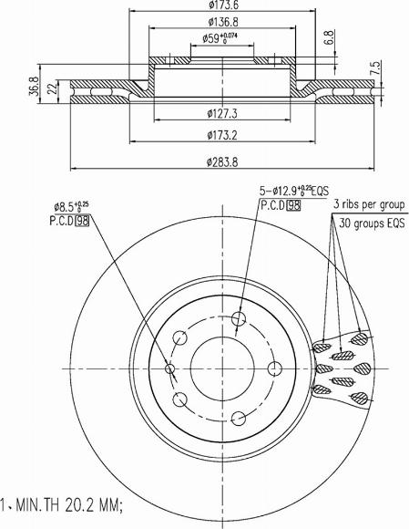 A.Z. Meisterteile AZMT-44-024-1282 - Disque de frein cwaw.fr