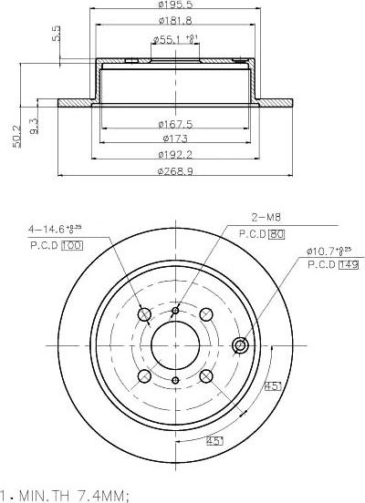 A.Z. Meisterteile AZMT-44-024-1223 - Disque de frein cwaw.fr