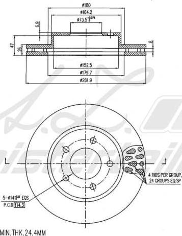 A.Z. Meisterteile AZMT-44-024-1796 - Disque de frein cwaw.fr