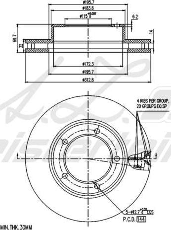 A.Z. Meisterteile AZMT-44-024-1790 - Disque de frein cwaw.fr