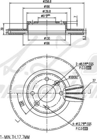 A.Z. Meisterteile AZMT-44-024-1755 - Disque de frein cwaw.fr