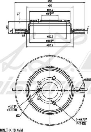 A.Z. Meisterteile AZMT-44-024-1752 - Disque de frein cwaw.fr