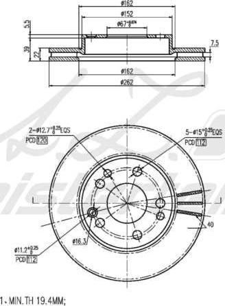 A.Z. Meisterteile AZMT-44-024-1716 - Disque de frein cwaw.fr