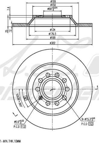 A.Z. Meisterteile AZMT-44-024-1789 - Disque de frein cwaw.fr