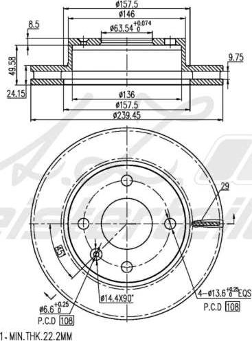 A.Z. Meisterteile AZMT-44-024-1735 - Disque de frein cwaw.fr