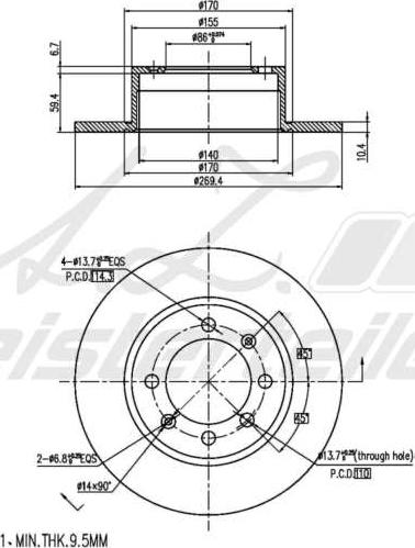 A.Z. Meisterteile AZMT-44-024-1726 - Disque de frein cwaw.fr