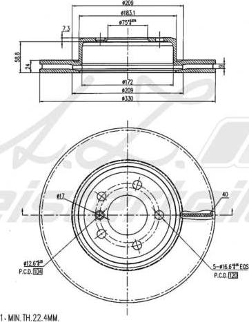 A.Z. Meisterteile AZMT-44-024-1779 - Disque de frein cwaw.fr