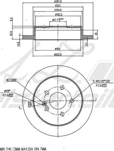 A.Z. Meisterteile AZMT-44-024-1775 - Disque de frein cwaw.fr