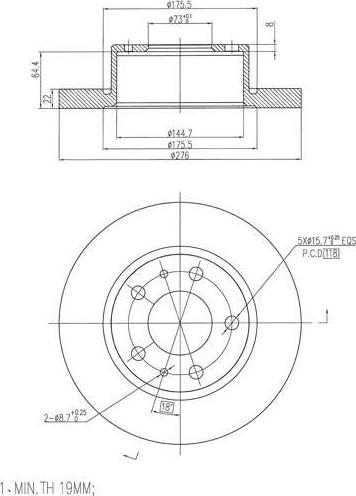 A.Z. Meisterteile AZMT-44-024-2419 - Disque de frein cwaw.fr